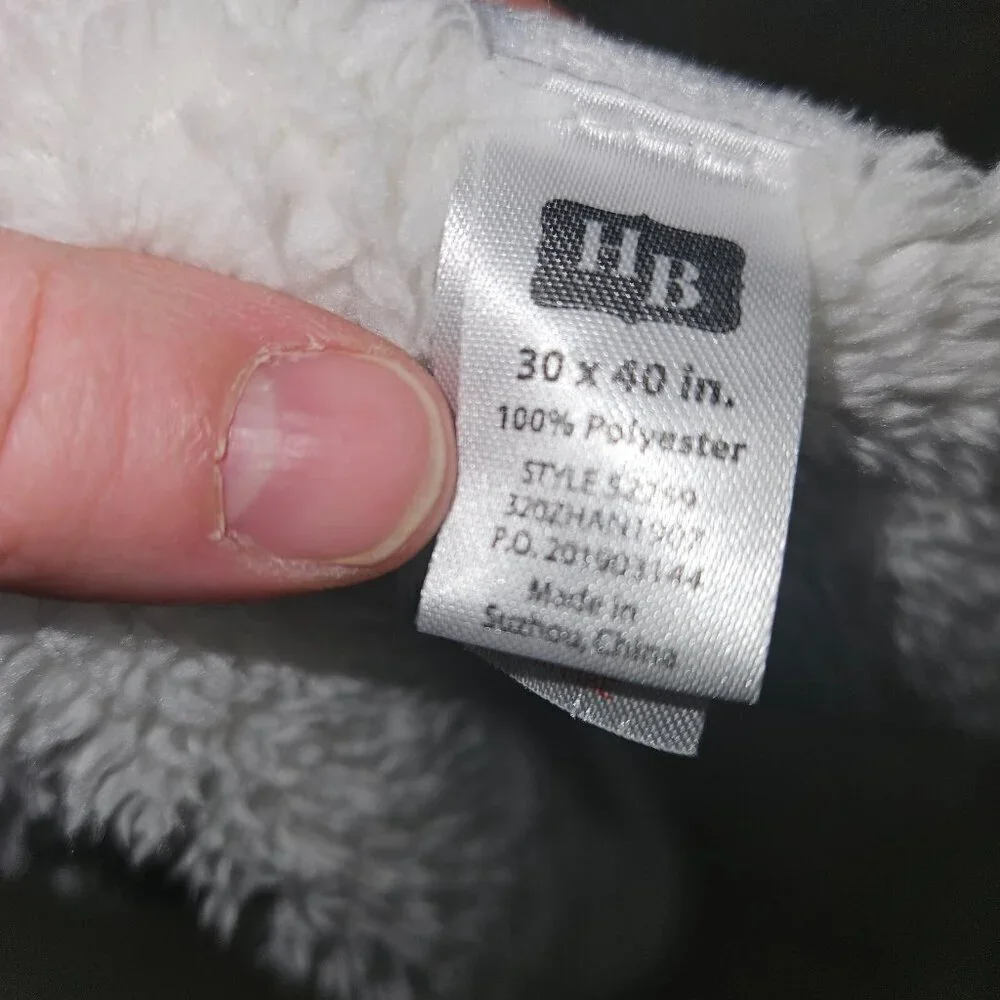 HB Hudson Baby Blanket Gray White Sheep Lamb Alpaca SOFT Fleece 30